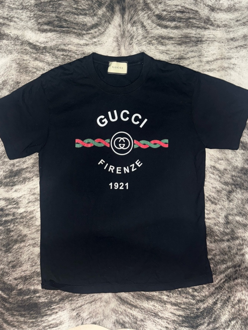 Men’s Large Gucci Black Firenze 1921 Logo T-Shirt